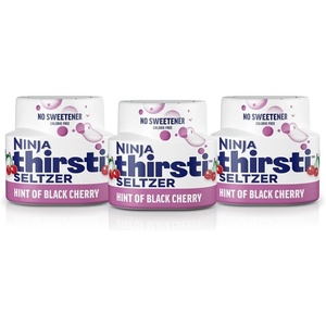 Ninja Thirsti Flavored Water Drops, SELTZER Black Cherry, Crisp and Refreshing Sparkling Water, Zero Calories, Zero Sugar, Zero Sweeteners, Makes 20, 12oz drinks, 3 Pack, WCFCHYAM(Black Cherry)