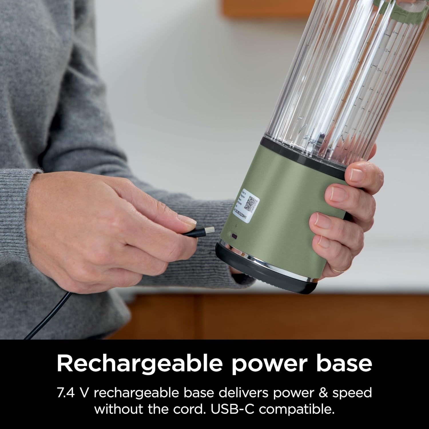 image:imageNinja Blast Portable Blender Cordless 18oz Vessel Black BC151BKMetallic Green