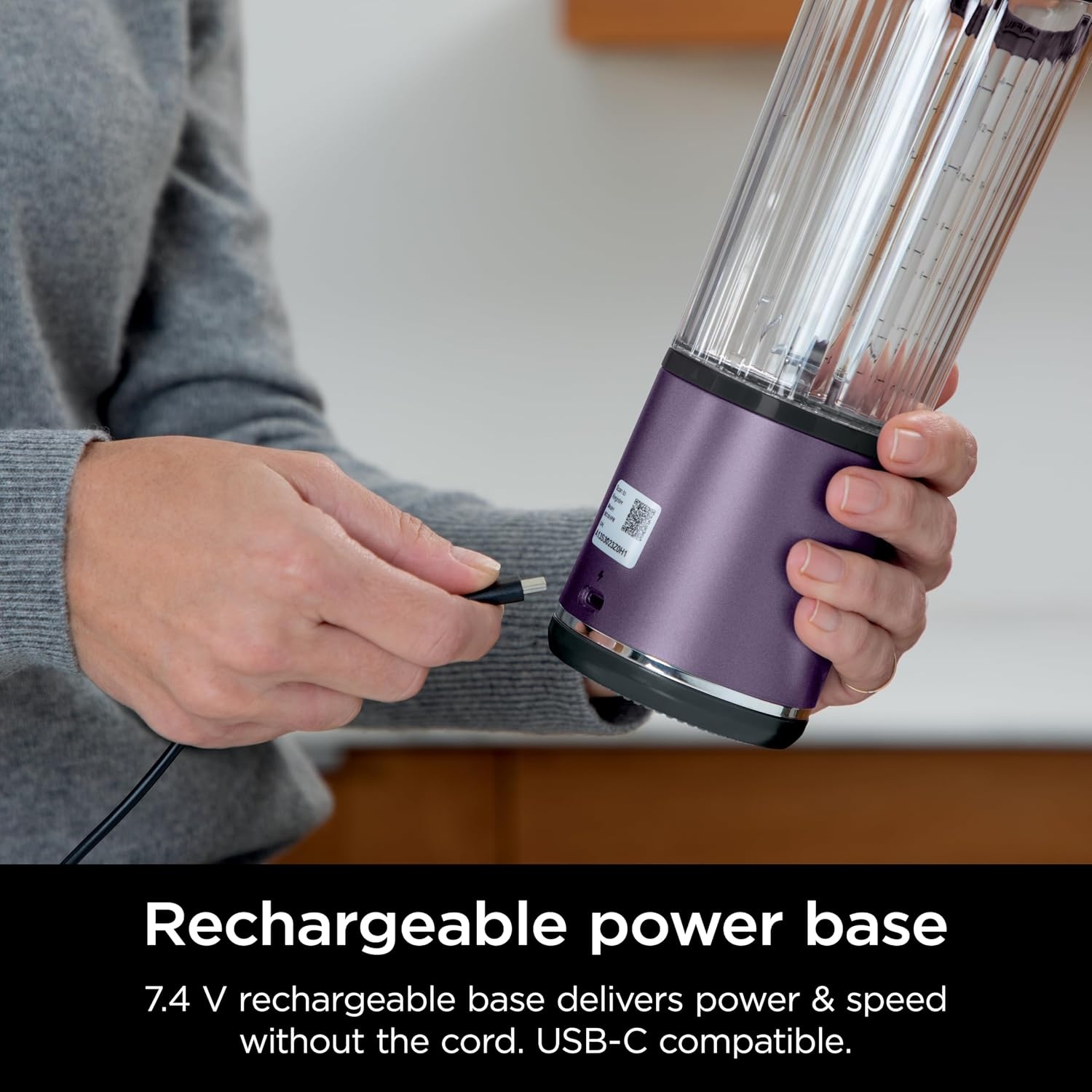 image:imageNinja Blast Portable Blender Cordless 18oz Vessel Black BC151BKMetallic Purple