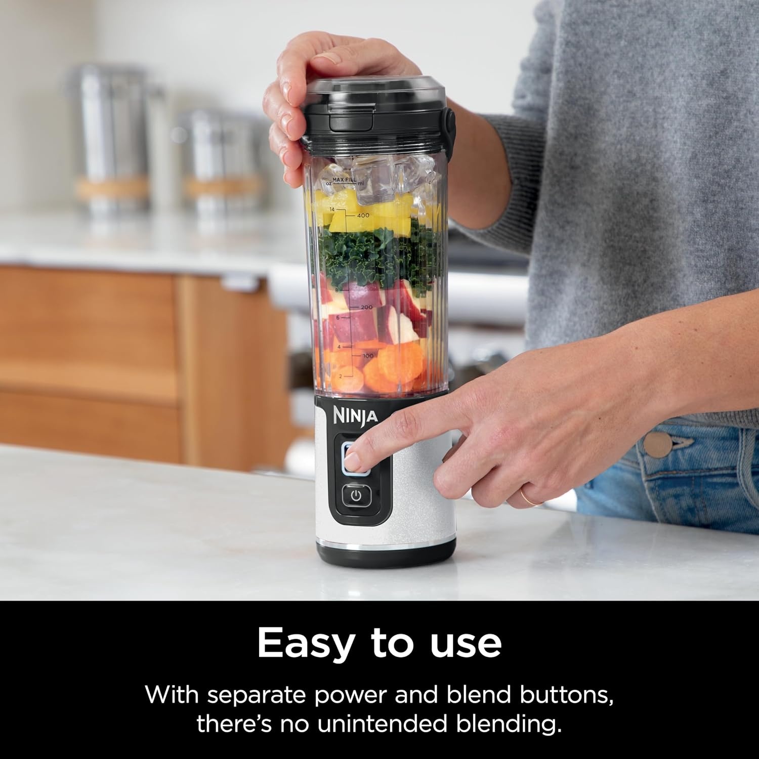 image:imageNinja Blast Portable Blender Cordless 18oz Vessel Black BC151BKWhite Glitter