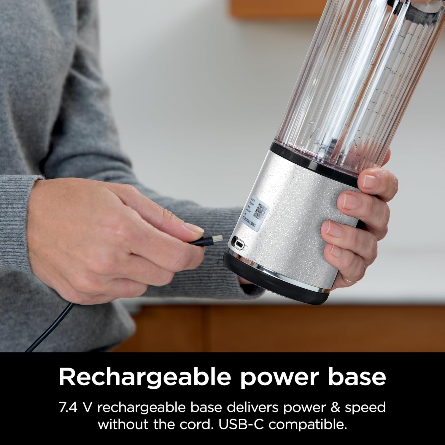image:imageNinja Blast Portable Blender Cordless 18oz Vessel Black BC151BKWhite Glitter