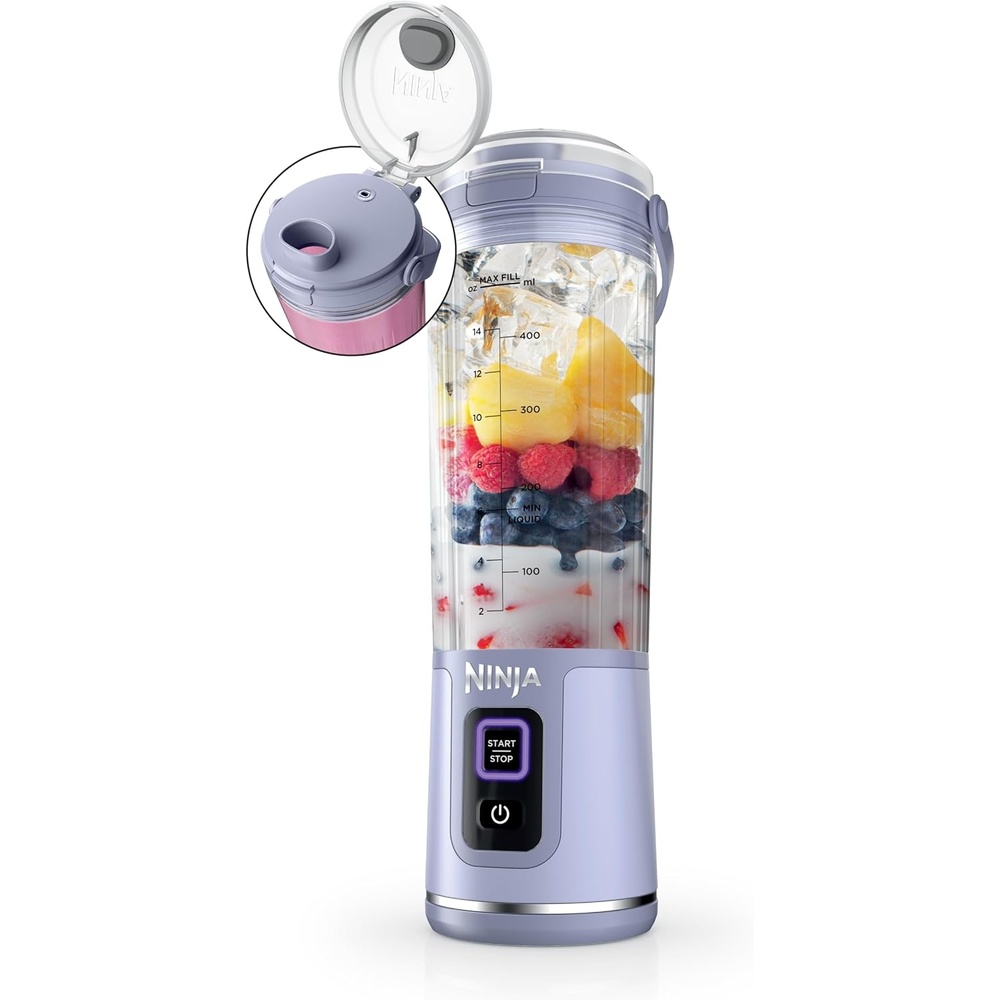 image:imageNinja Blast Portable Blender Cordless 18oz Vessel Black BC151BKMuted Lavender