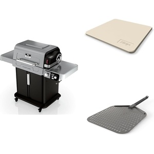 Ninja FlexFlame, Pizza Kit, Electric & Propane Grill, 5-in-1 Cooking System, Includes FlexFlame 16’’ Pizza Stone, Durable Cordierite & 16” Perforated Pizza Peel, Heat-Safe up to 600F, XL Surface