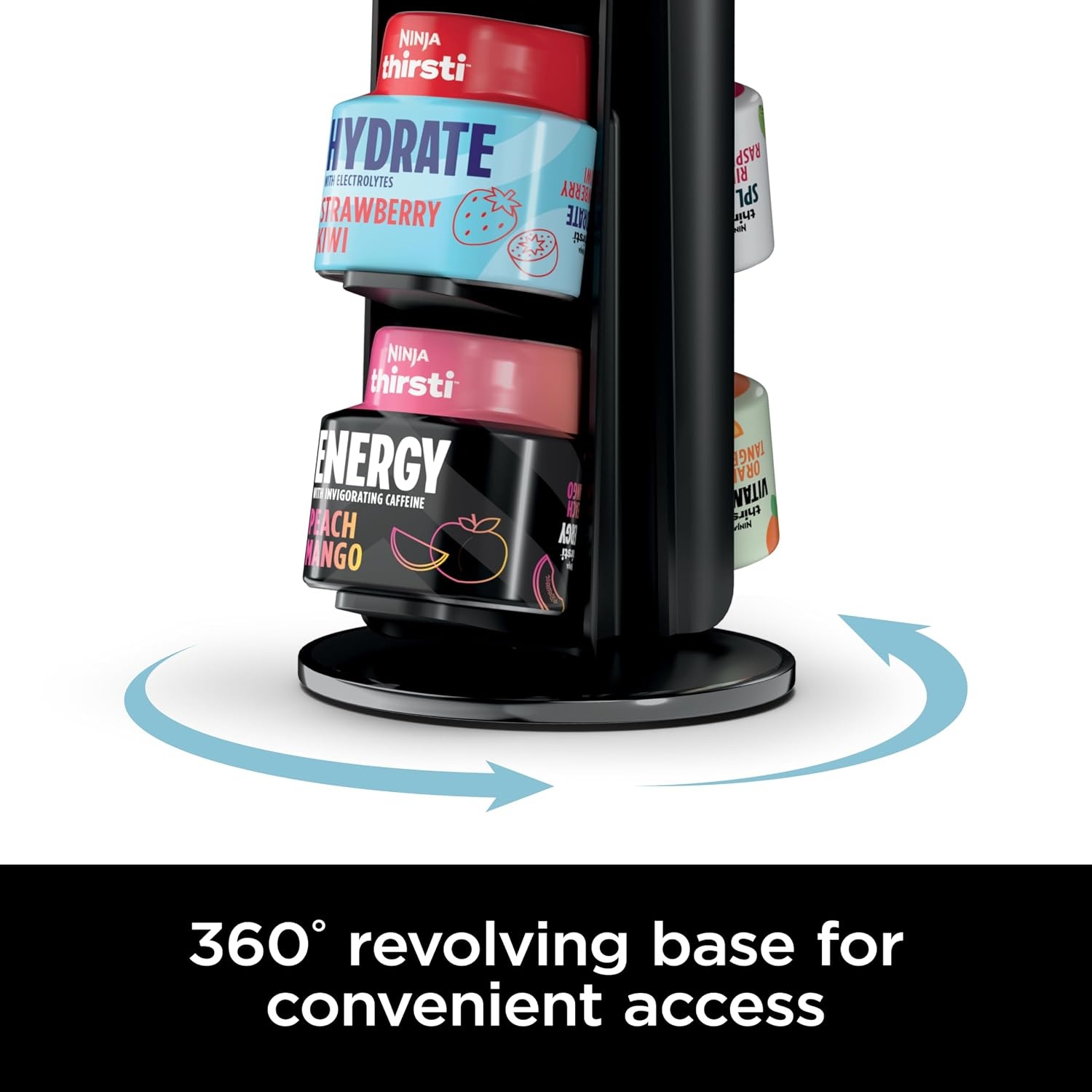 image:imageNinja WCX08 Thirsti 360 8Flavor Storage Holder Black511 in L x 4125 in W x 1175 in H