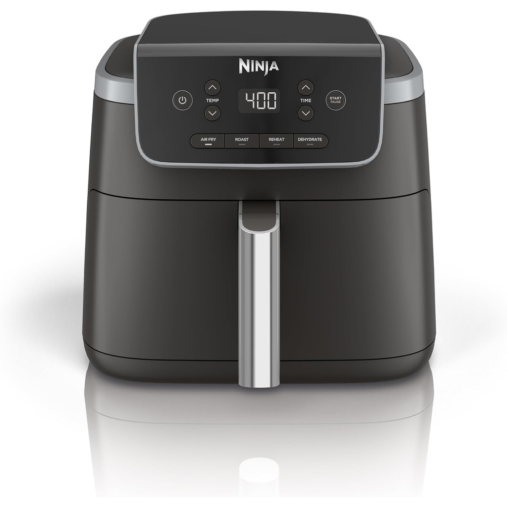 image:imageNinja Air Fryer Pro 4in1 Capacity 5 m2 47 Litres Outdoor Roast BBQ Heating Drainage BBQ Air Crisp Technology Nonstick Basket and Crispy Griddle Grey