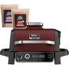 Ninja OG701 Woodfire Outdoor Grill & Smoker, 7-in-1 Master Grill, BBQ Smoker, Air Fryer plus Bake, Roast, Dehydrate, & Broil, uses Woodfire Pellets(1 Pack Included), Portable, Electric, Red