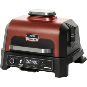 Ninja Woodfire ProXL Outdoor Grill & Smoker, Thermometer, 4-in-1 Master Grill, BBQ Smoker, Outdoor Air Fryer, Bake, Portable, Electric Grill (Renewed) (Cinnamon)