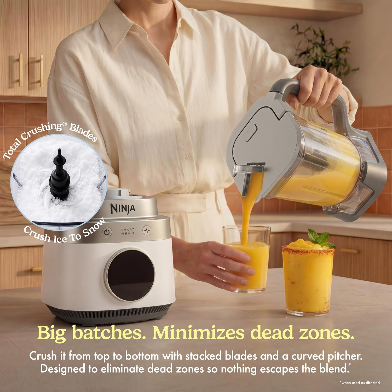 image:imageNinja CrushBOSS 2in1 Blender amp Tumbler Amazon Exclusive Bone amp Champagne