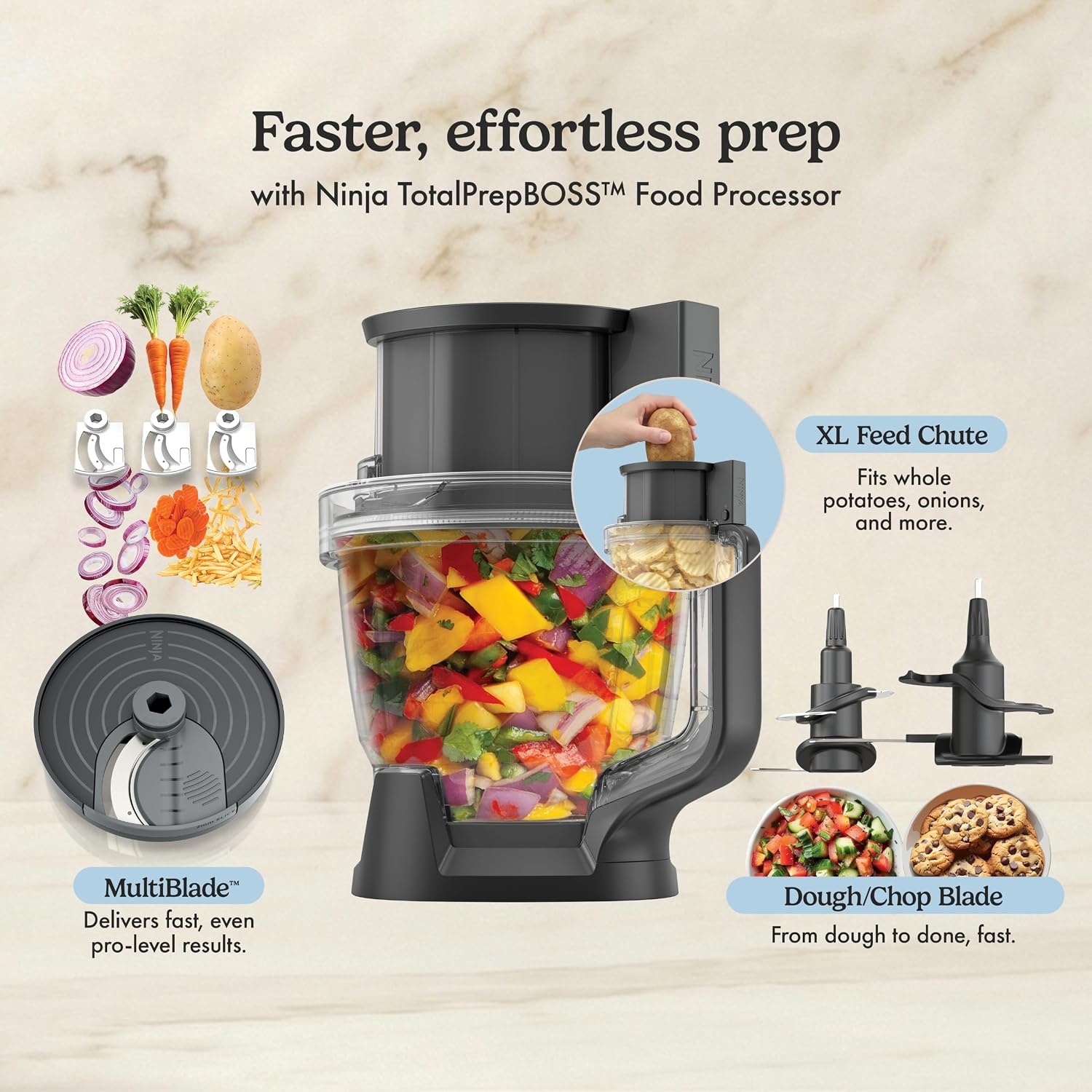 image:imageNinja CrushBOSS 3in1 Blender amp Food Processor 1850PW LB401BLMidnight Blue