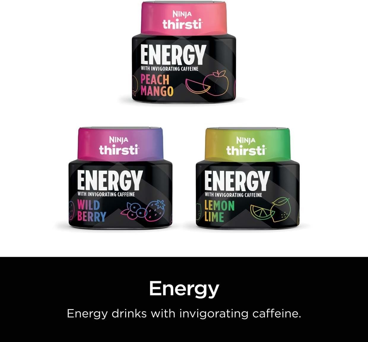 image:imageNinja Thirsti Flavored Water Drops FRUITI CHILL Wild Berry Bold Fruit Flavor with Caffeine Sparkling or Still Zero Calories Zero Sugar Makes 17 12oz drinks 3 Pack WCFWDBRAM