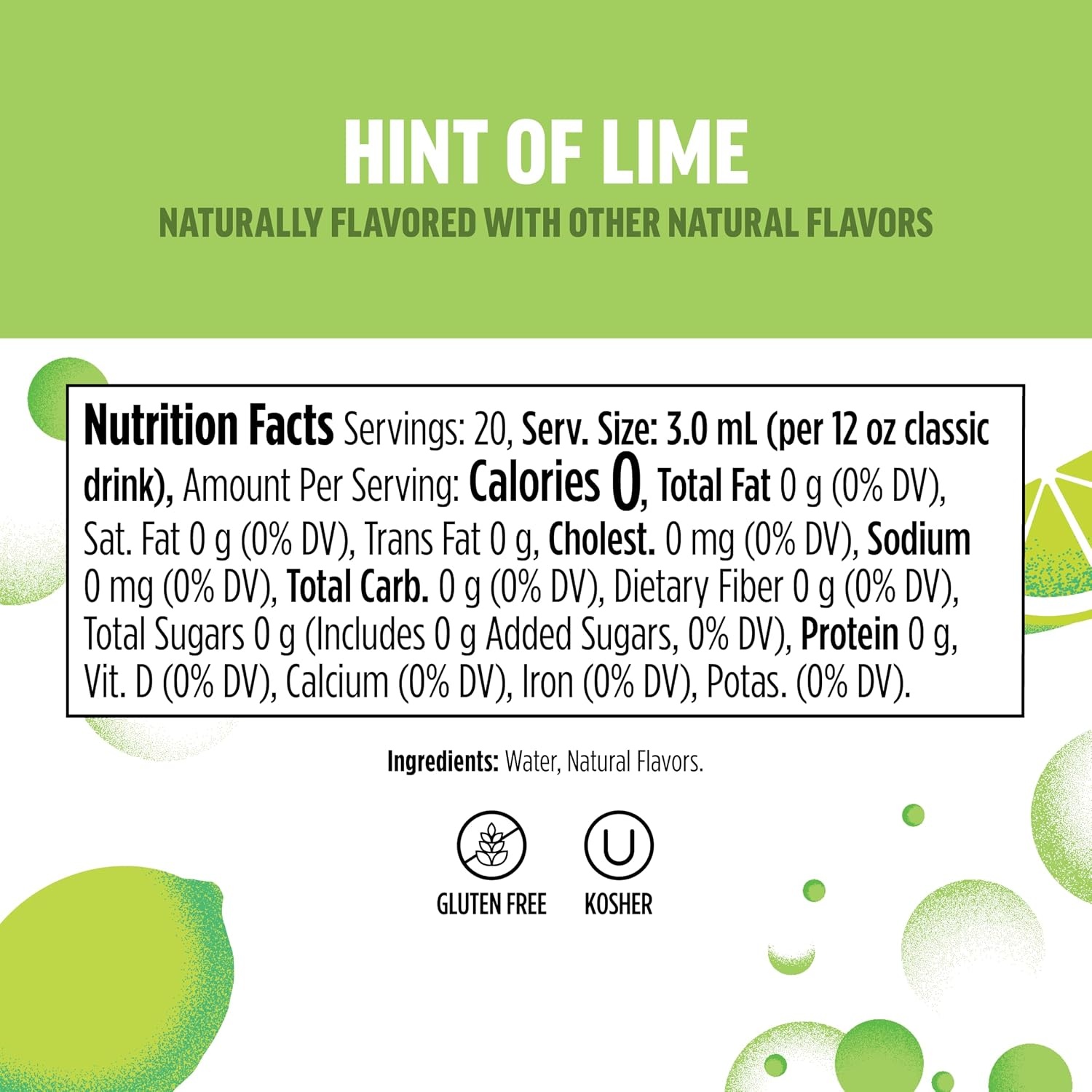 image:imageNinja Thirsti Flavored Water Drops SELTZER Lime Crisp and Refreshing Sparkling Water Zero Calories Zero Sugar Zero Sweeteners Makes 20 12oz drinks 3 Pack WCFLIMAM
