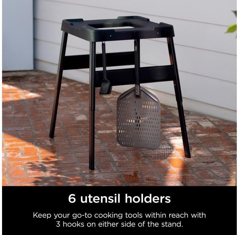 image:imageNinja Adjustable Outdoor Stand 3 Height Levels Utensil Holder BlackAdjustable Stand