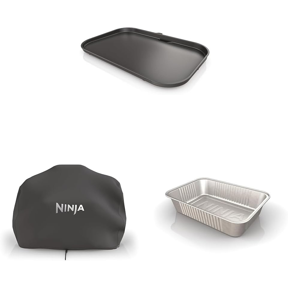 image:imageNinja XSKGRIDLXL Woodfire Premium Griddle Plate amp XSKCOVERXL Woodfire Premium Grill Cover Pro amp XSKTRYLRXL Woodfire Large Grease Tray Liners
