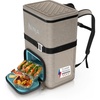Ninja FrostVault Go Outdoor Flexible 23L Cooler Backpack for 36 Cans with Cold Dry Zone 2 Ice Packs for Hiking Camping Sand Beige FF136EUUKCS